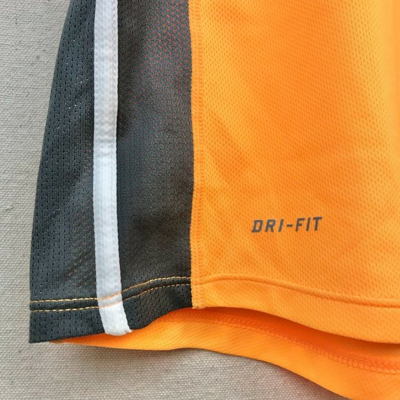 Nike Women's Medium Dri-Fit Racerback Tank w/Mesh Back Neon Orange And Dark Gray - Picture 8 of 12